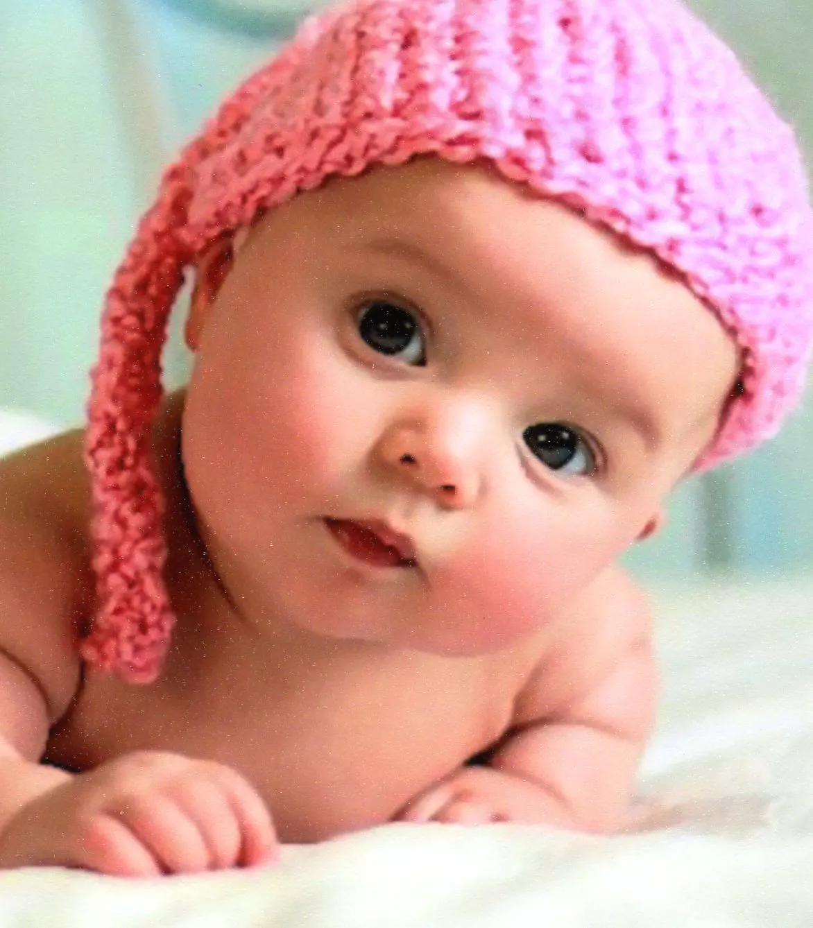 Baby in Pink Crochet Hat